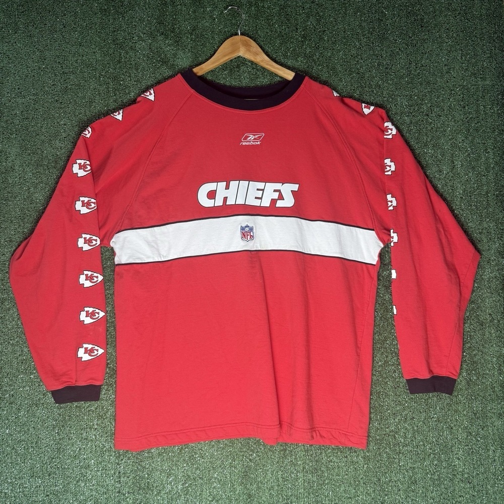 VTG 90s Kansas City Chiefs Reebok Red Mens Sweatshirt Size XL NFL Football